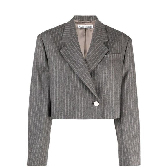 NWOT Acne Studios Jillion Striped Cropped Wool Blazer - Picture 1 of 7